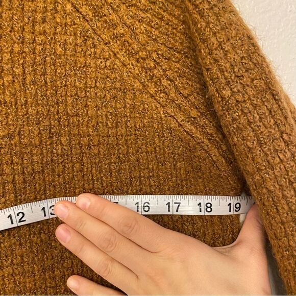 Kühl Sienna Sweater Copper orange waffle knit Turtleneck Cowl Oversized cozy XS - Picture 6 of 11